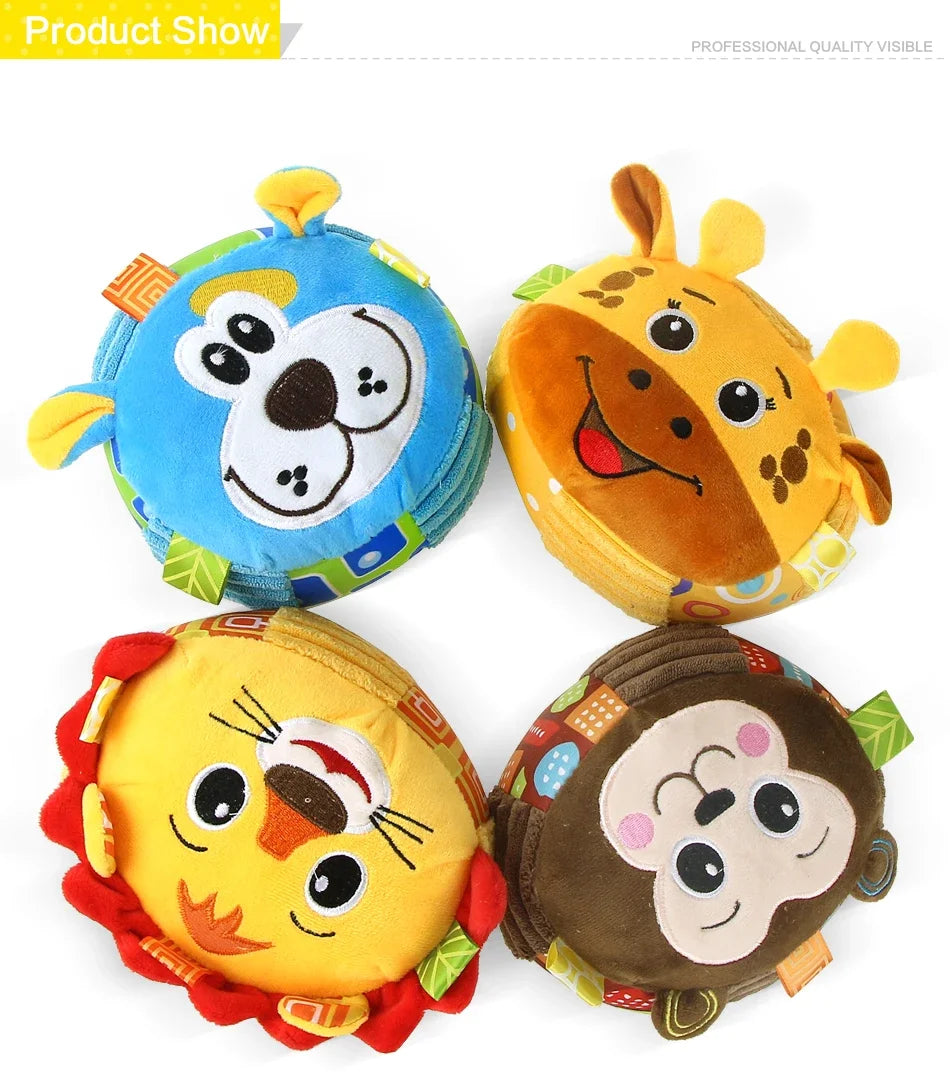 Plush Dog Voice Toys Balls Soft Fur Rattan Balls Moving Ringtones Fun and Interactive Pet Dog Toys Chewing Toys Animal Shape