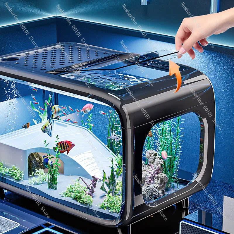 25-Acquario 38 Litri con Coperchio – Trasparente e Ecologico