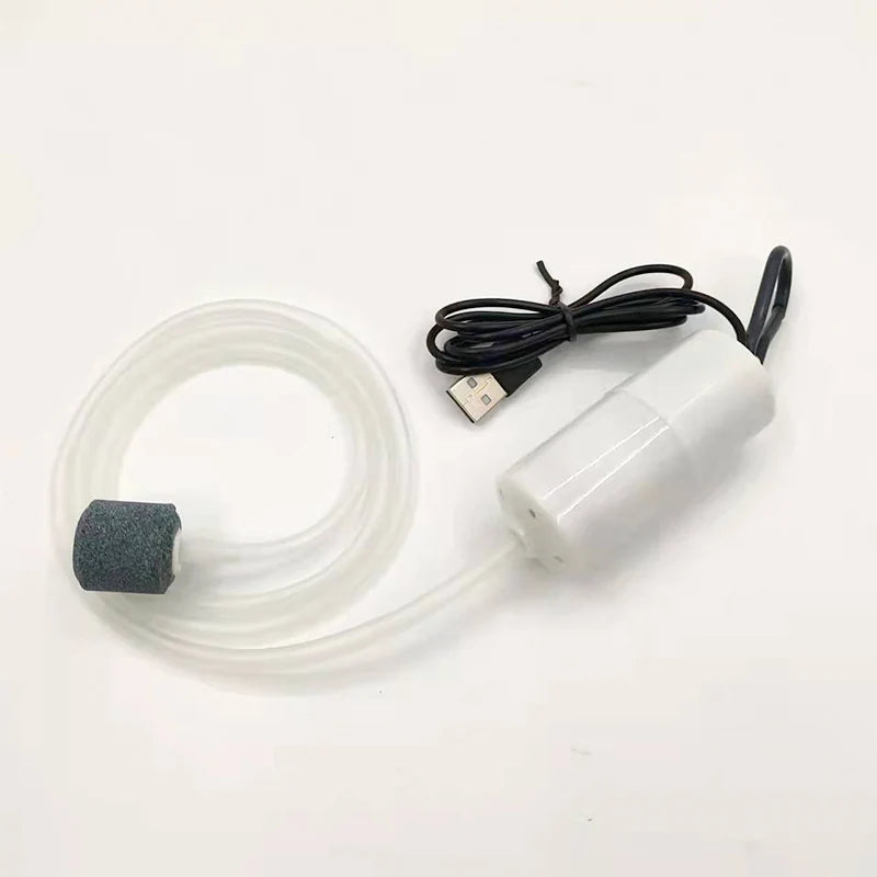 Portable USB Aquarium Air Pump:Mini Oxygenator for Fish Tanks and Aquatic Accessories