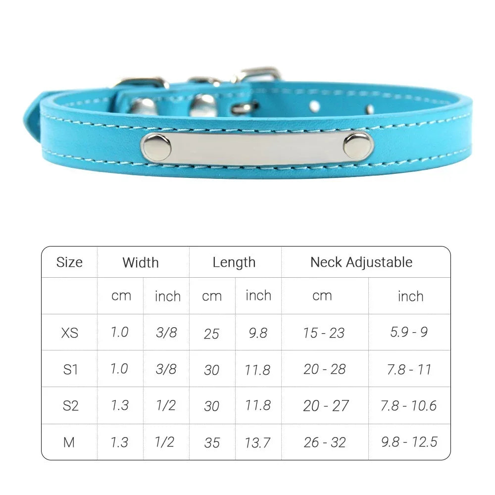 PU Leather Cat Collar Personalized Kitten Collar ID Name Engraving Pet Neck Starp For Cat Small Dog Puppy Accessories Necklace