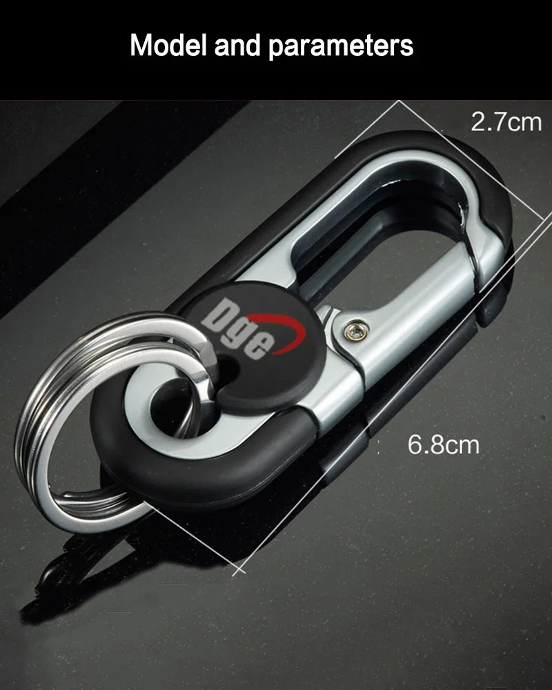 Solid Color Zinc Alloy Waist Hanging Lock Keychain Men's Business Car Keychain Double Ring Motorcycle Electric Car Key Chain