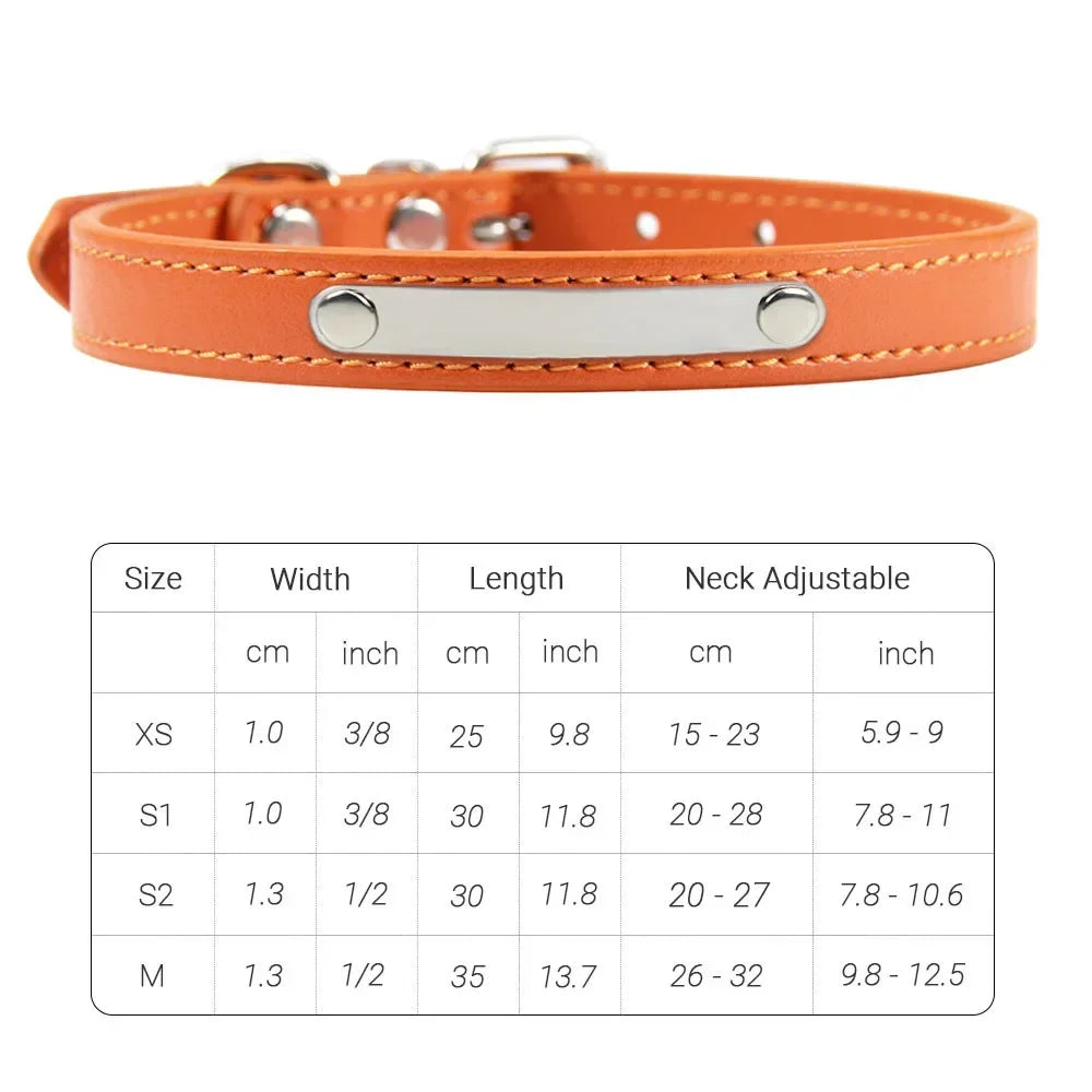 PU Leather Cat Collar Personalized Kitten Collar ID Name Engraving Pet Neck Starp For Cat Small Dog Puppy Accessories Necklace