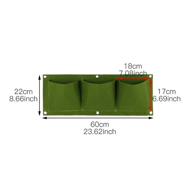 Plant growth bag, Felt Vertical Wall Planter Outdoor Herb Vegetable Hanging Garden Plant Holder for Railing, Balcony, Fence