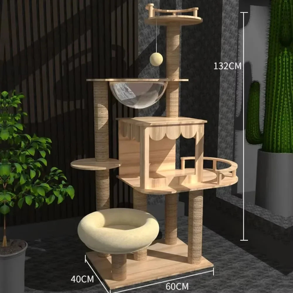 001-Torre per Gatti Regolabile – Tiragraffi, Amaca e Casa sull’Albero