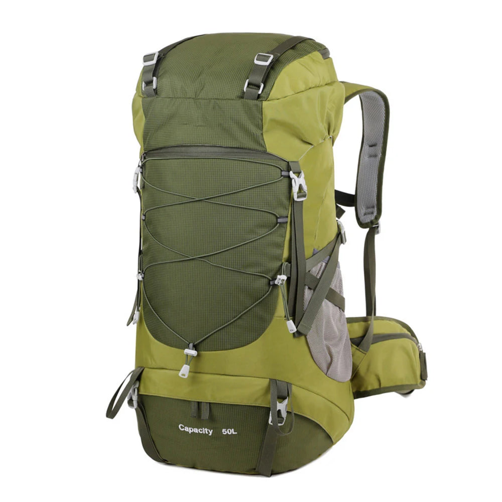 01-Zaino da trekking da 50 litri con copertura antipioggia.
