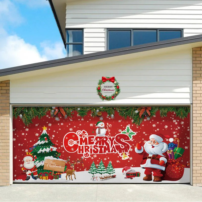 Umi Christmas Garage Door Cover Banner Large Christmas Background Hanging Garage Door Room Multi purpose Decor Christmas Poster