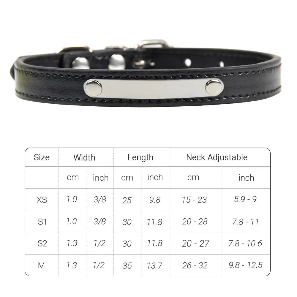 PU Leather Cat Collar Personalized Kitten Collar ID Name Engraving Pet Neck Starp For Cat Small Dog Puppy Accessories Necklace
