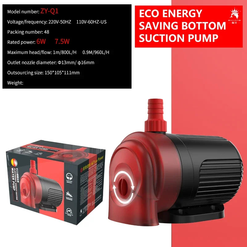110V 220V Quiet Bottom Suction Water Pump Aquarium Submersible Pump For Water Cycle and Pumping of the Fish Tank Garden Pond