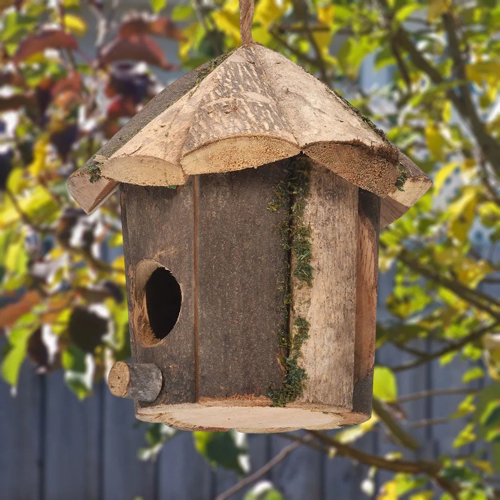 Mini casa per colibrì artigianale.