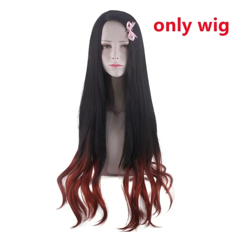 90-Demon Slayer Nezuko Kamado Cosplay Kimono Donna Halloween