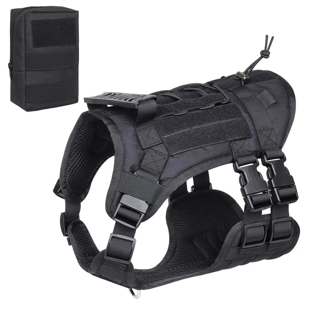 Pettorina Tactical Dog Harness with Handle and Leash Military Dog Walking Accessory for Rottweiler Medium Large Dog Puppy Harness