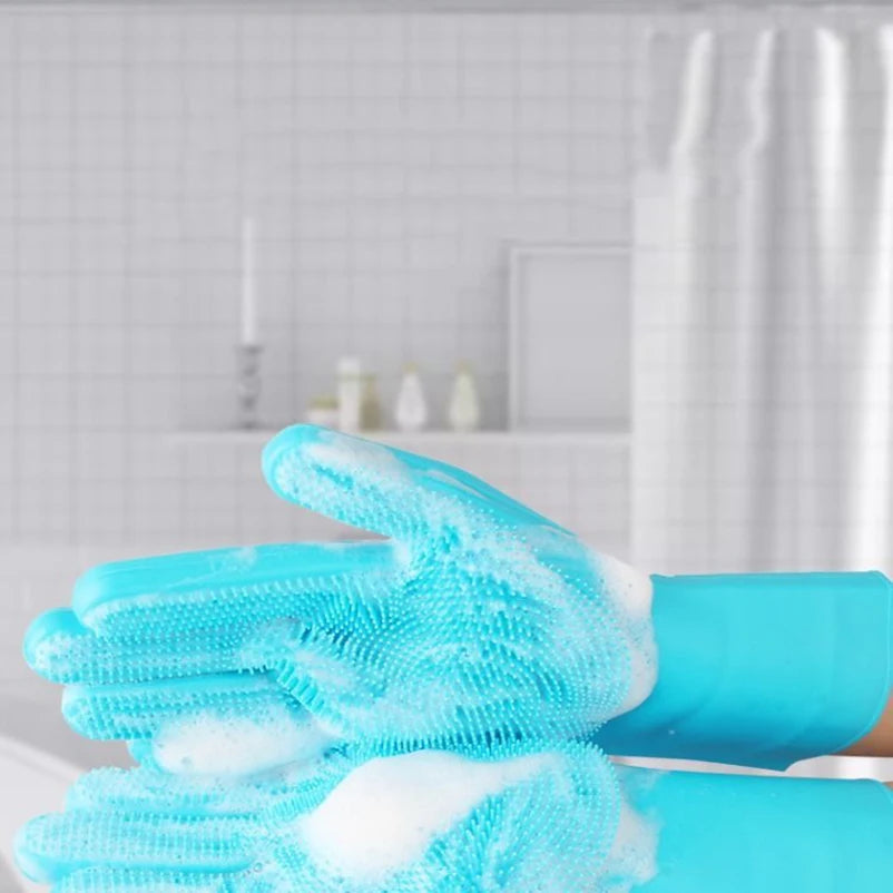 Pet cat bath accessories Scrub brush Teddy silicone bath gloves anti-scratch and anti-bite bath products