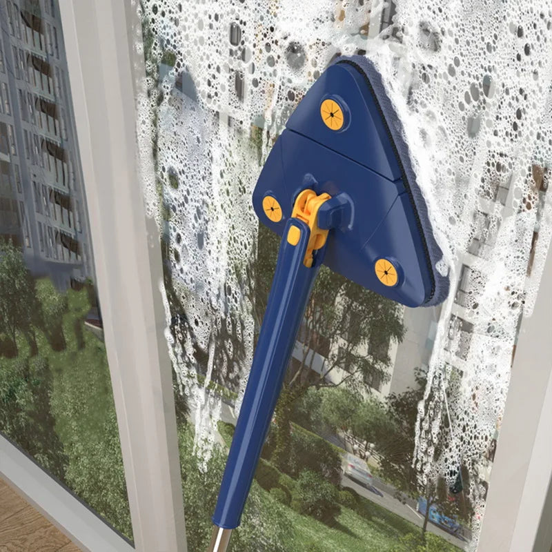 Triangular Mop Clean Tiles Extendable Triangle 360° Swivel Mop Floor Cleaning Squeeze Mops Self-spin Wall Ceiling Cleaning Tools