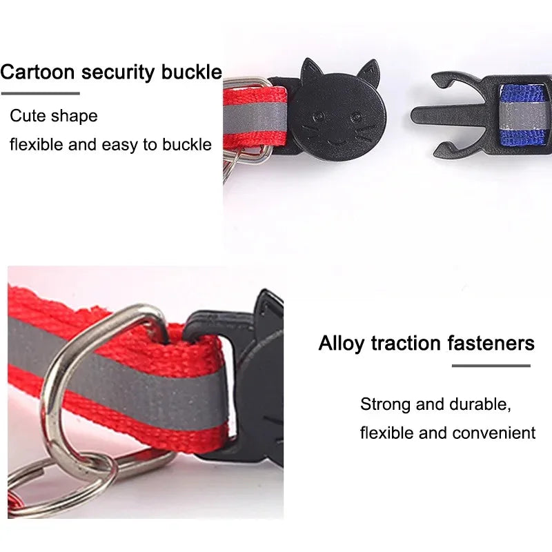 10Pcs Wholesale Collars for Cat Collar With Bell Adjustable Necklace Cat Puppy kitten Collar Pet Cats Collar