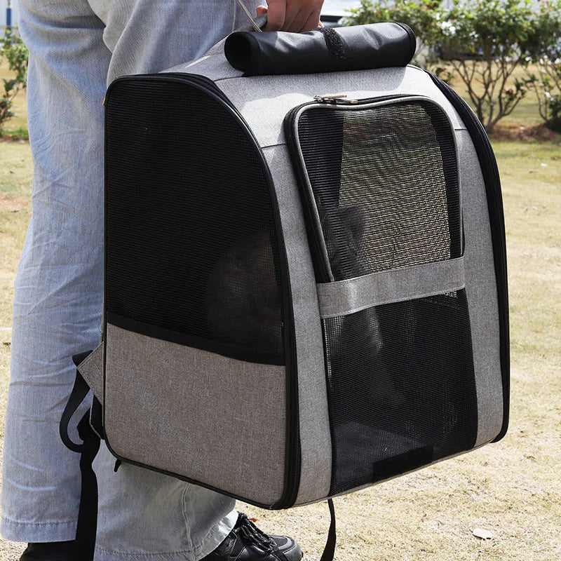 Trasportini Pet Cat Backpacks Breathable Outdoor Cat Carrier Shoulder Bag for Small Dogs Cats Portable Travel Folding Backpack Pet Supplies