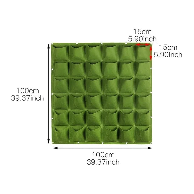 Plant growth bag, Felt Vertical Wall Planter Outdoor Herb Vegetable Hanging Garden Plant Holder for Railing, Balcony, Fence