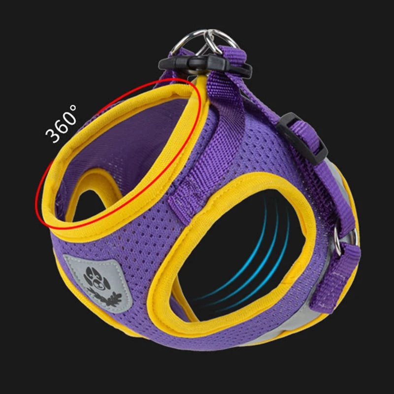 Puppy Dog Harness Leash Rope Set Breathable Summer Mesh Dogs Harness Vest Reflective Pet Cat Chest Straps Chihuahua Yorkies