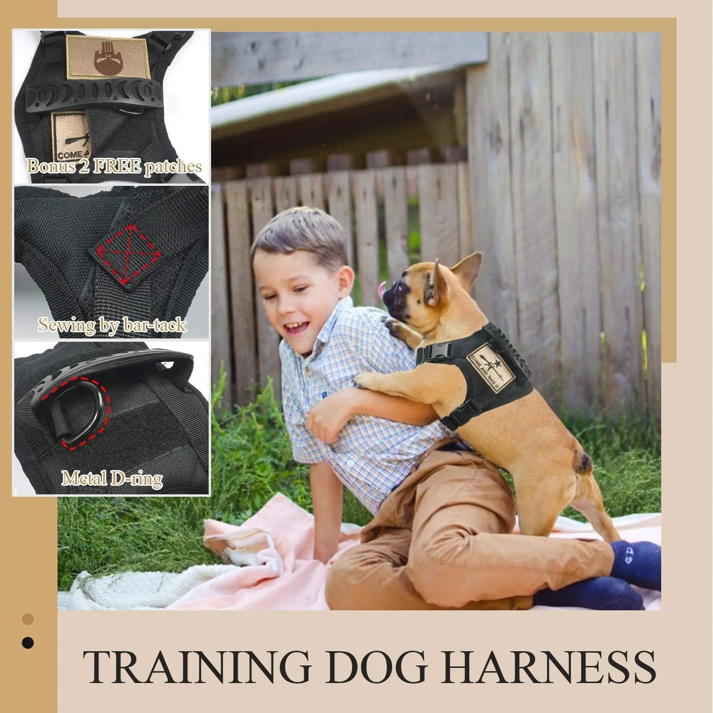 03-Gilet Tattico Regolabile per Cani Piccoli – Outdoor & Allenamento
