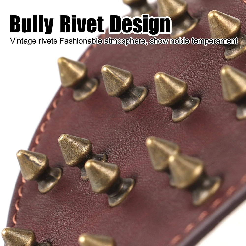 Pettorina PU Leather Big Dog Harness Spiked Studded Dog Harnesses Riveted Pet Pitbull Labrador Training Vest Durable For Medium Large Dogs