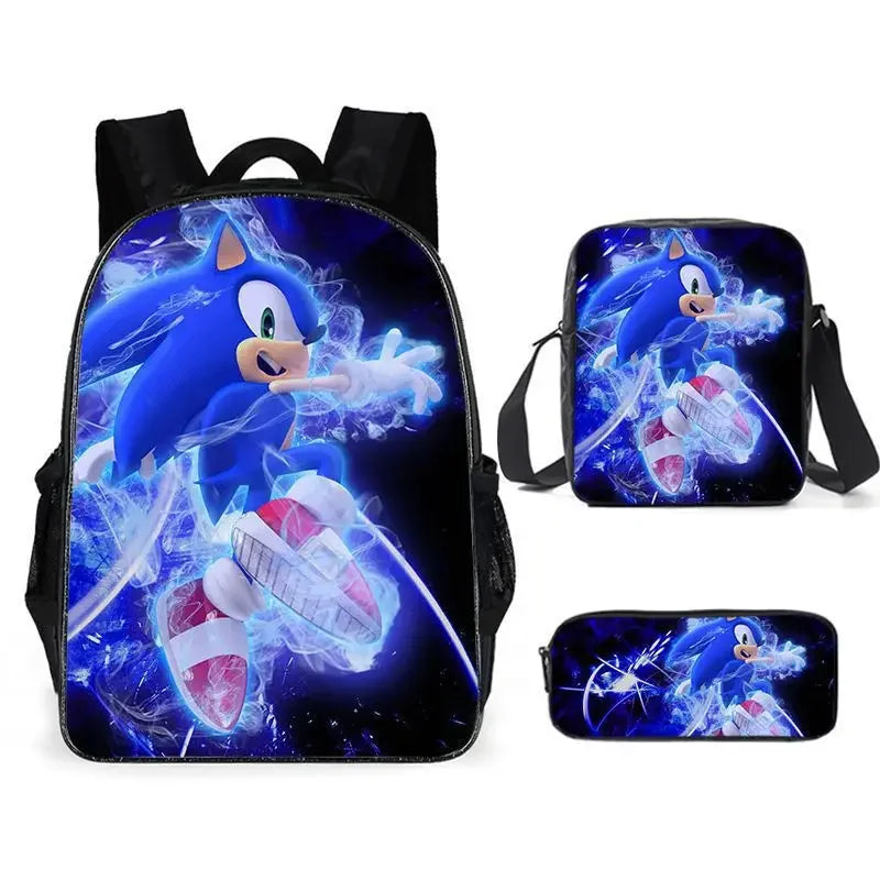 01-Set Zaino Sonic Cartoon Anime adatto per la scuola