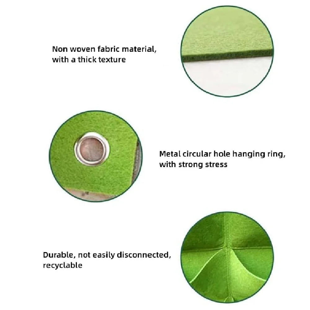 Plant growth bag, Felt Vertical Wall Planter Outdoor Herb Vegetable Hanging Garden Plant Holder for Railing, Balcony, Fence