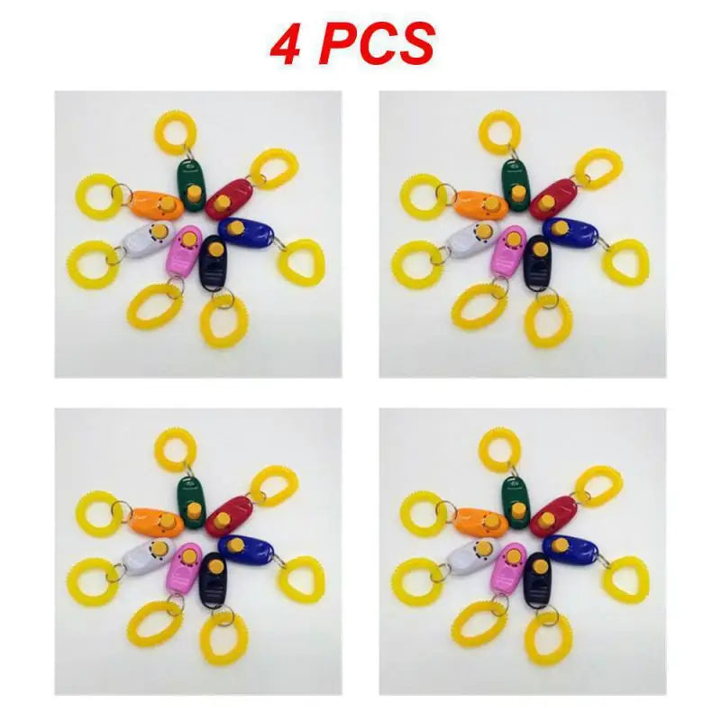 1~5PCS Pet Cat Dog Training Clicker Plastic New Dogs Click Trainer Aid Too Adjustable Wrist Strap Sound Key Chain Dog Whistl