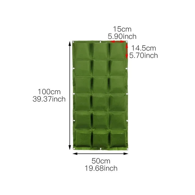 Plant growth bag, Felt Vertical Wall Planter Outdoor Herb Vegetable Hanging Garden Plant Holder for Railing, Balcony, Fence