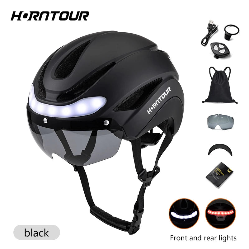 50-Casco da Bici con Luci LED – Horntour Ride | Sicurezza e Stile