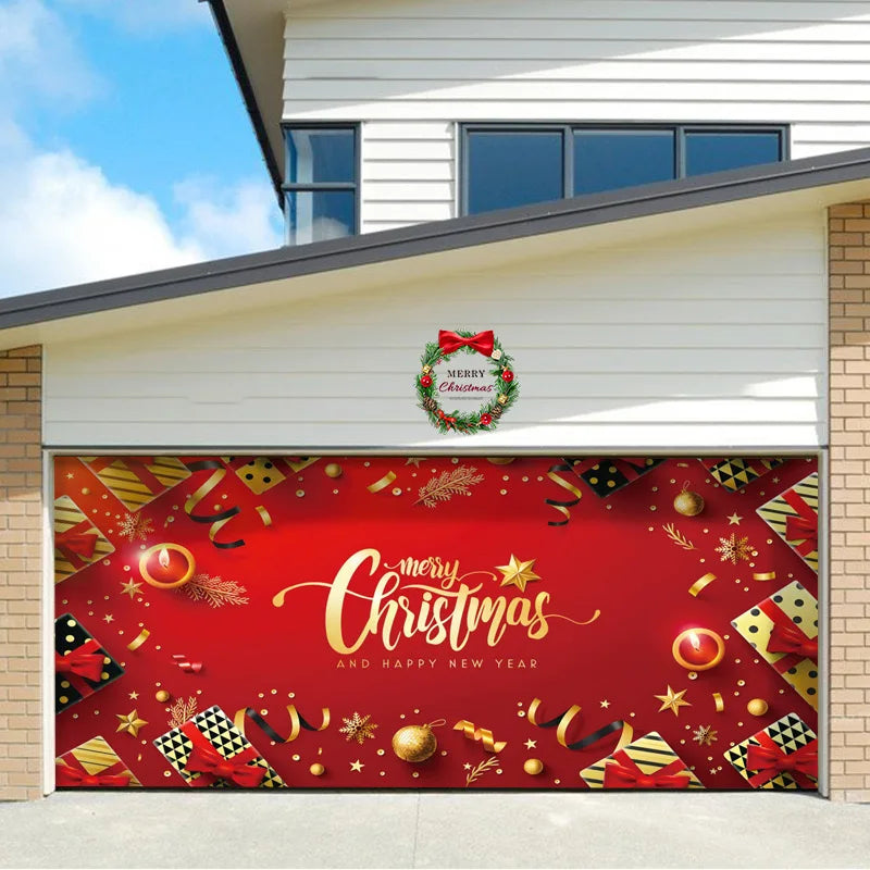 Umi Christmas Garage Door Cover Banner Large Christmas Background Hanging Garage Door Room Multi purpose Decor Christmas Poster
