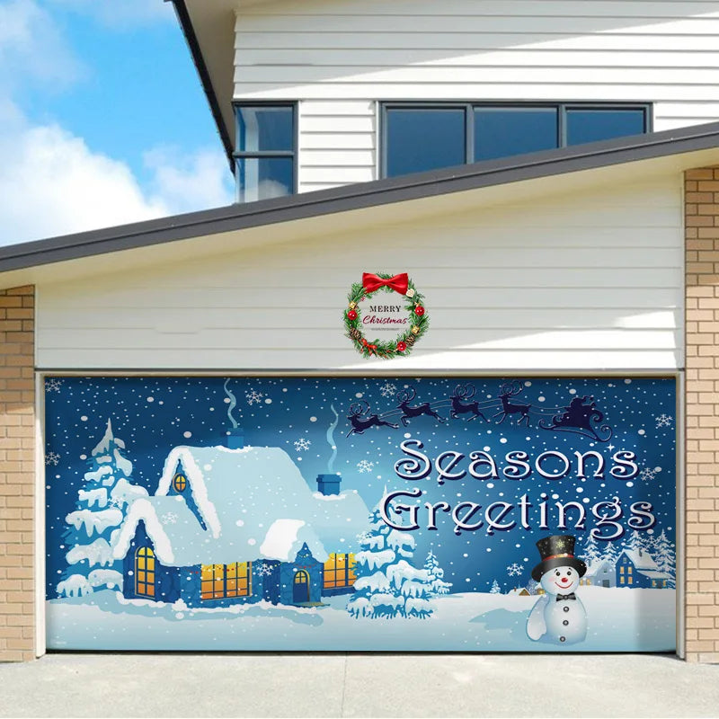 Umi Christmas Garage Door Cover Banner Large Christmas Background Hanging Garage Door Room Multi purpose Decor Christmas Poster