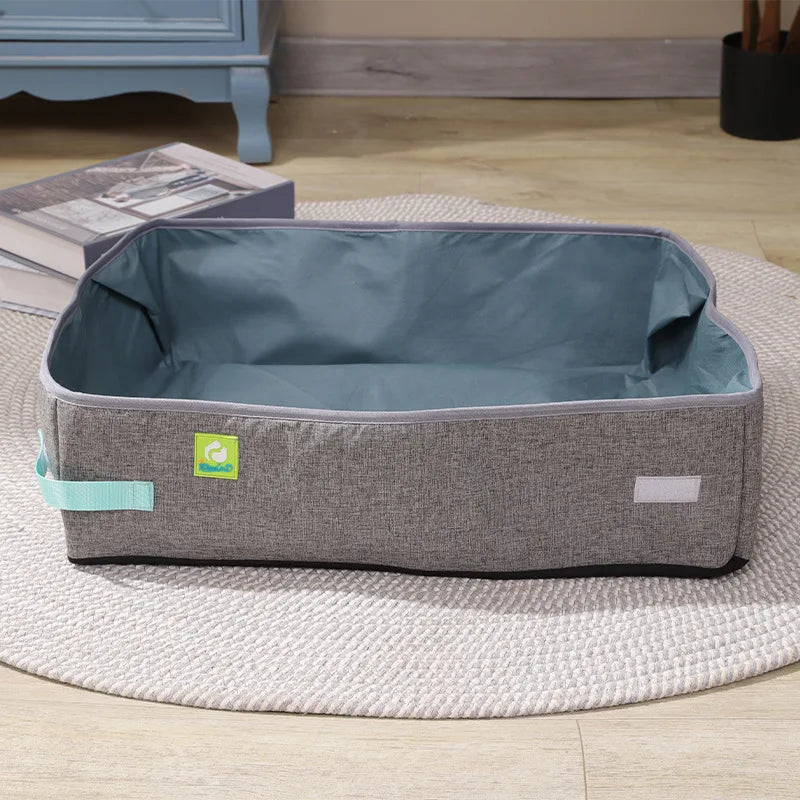Lettiera Semi Enclosed Cat Litter Box, Foldable, Portable, Waterproof, Oxford Cloth, Open Cat Toilet Cat Litter Box Pet Supplies & Pet