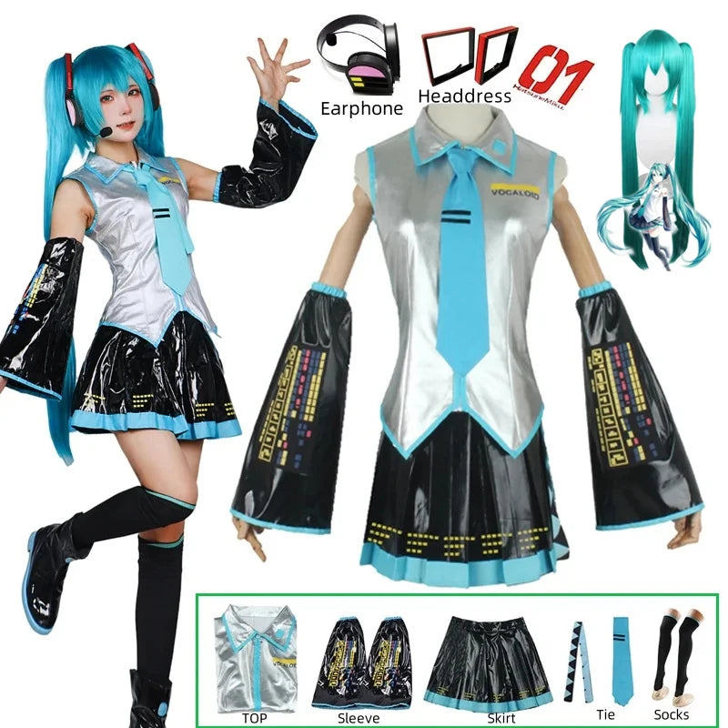 90-Miku Cosplay Costume Donna Completo Uniforme Scolastica JK