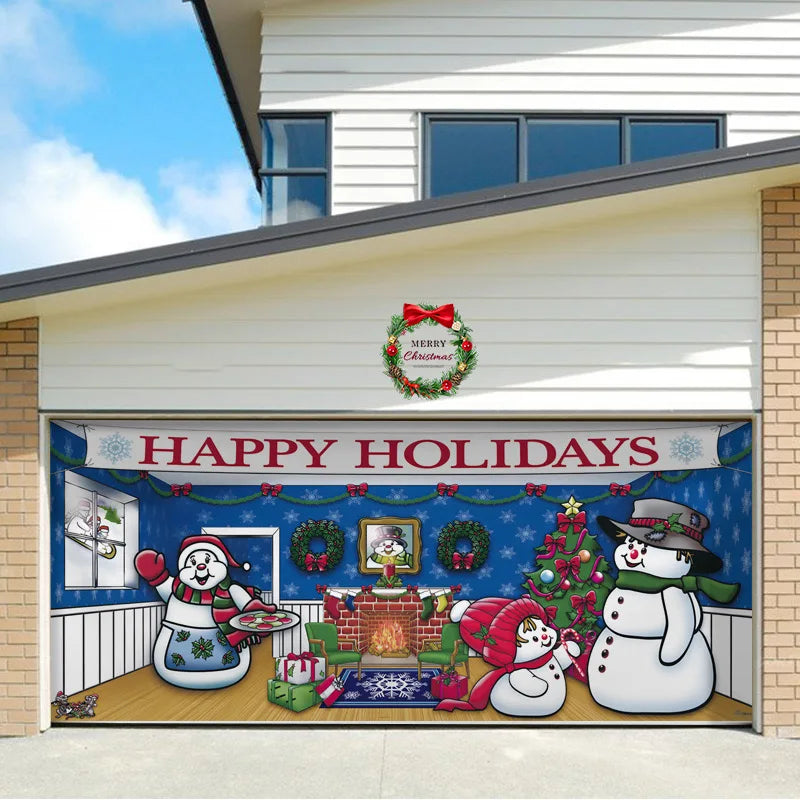 Umi Christmas Garage Door Cover Banner Large Christmas Background Hanging Garage Door Room Multi purpose Decor Christmas Poster