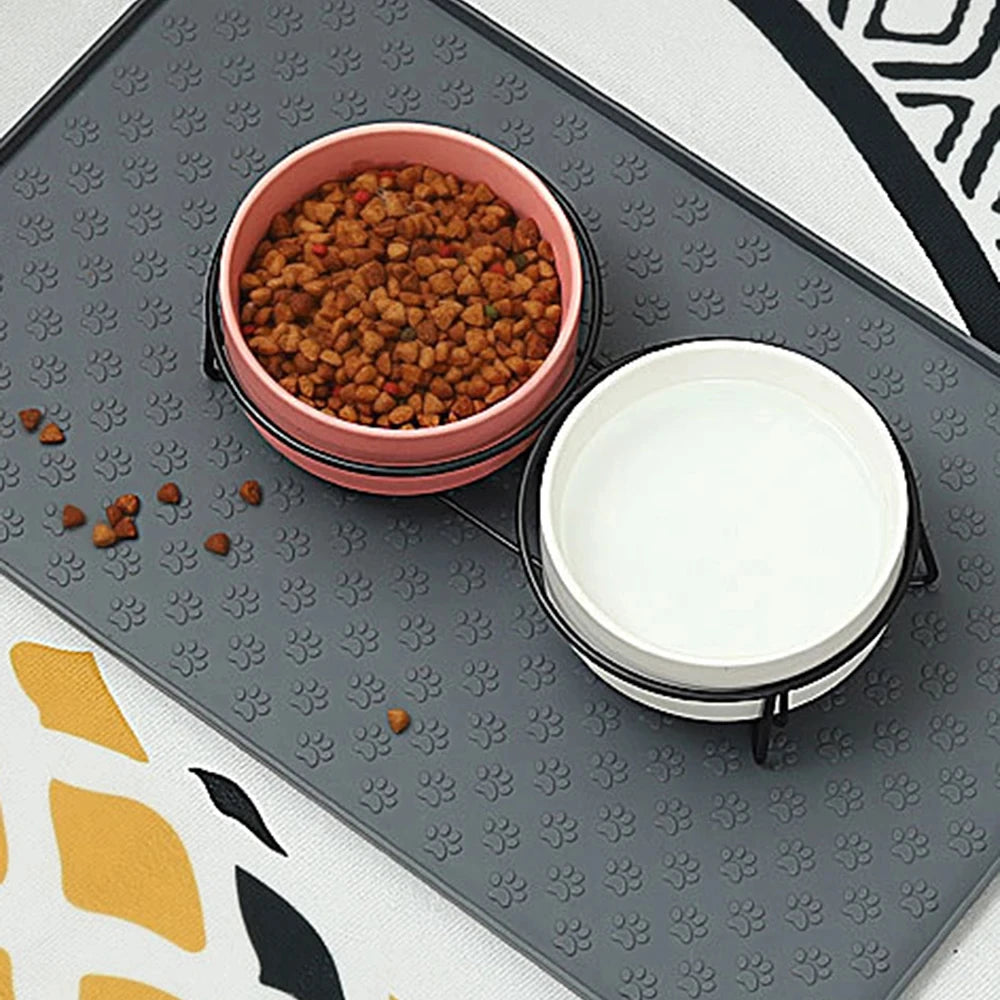 Tappetini Pet Placemat Nonspill Easy to Clean Foldable Cat and Dog Feeding Mat Silicone Non-slip Waterproof Pet Mat