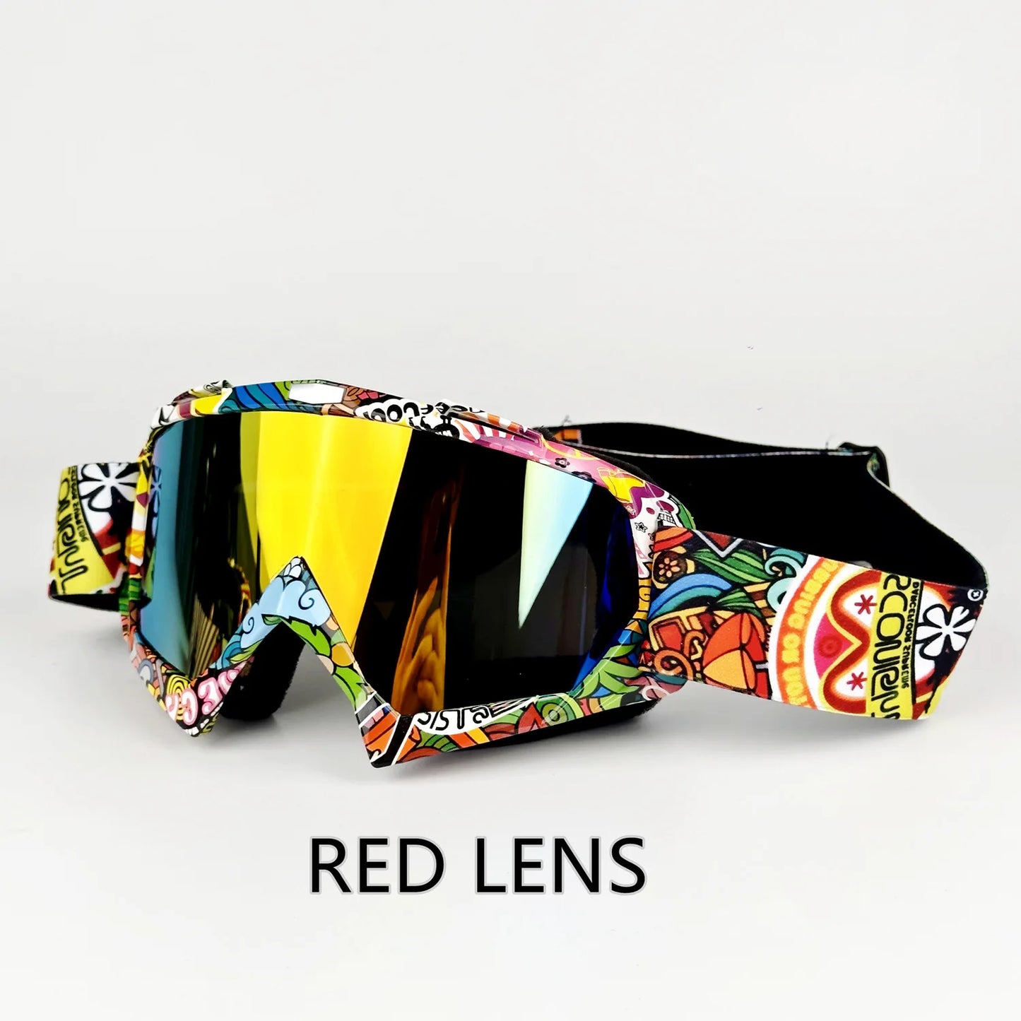 001-Occhiali Motocross e MTB – Maschera Protettiva Antivento Lenti Specchiate