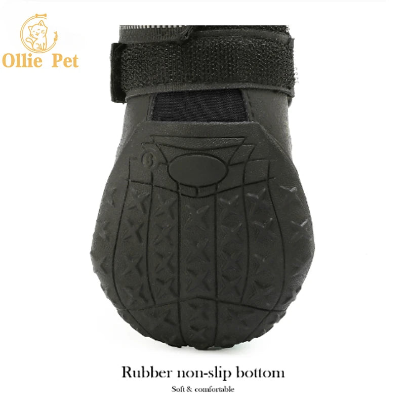 Scarpe Dog Shoes Waterproof Anti-Slip Rain Boots Warm Snow Reflective for Small Large Pet Sports Training Protect Pet Feet 4pcs