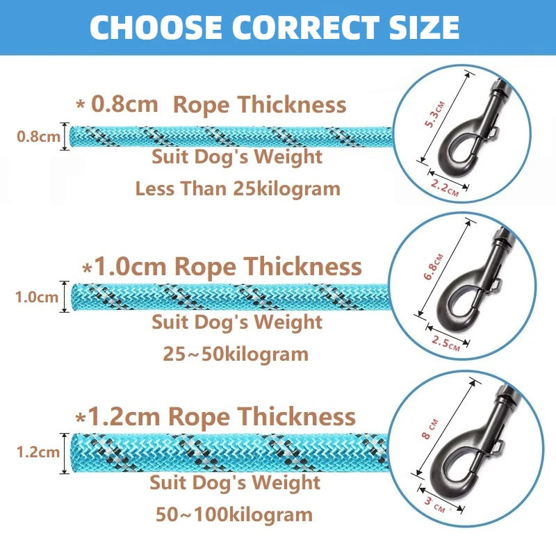Strong Pet Dog Leash with Soft Padded Handle,Highly Reflective Rope for Night Walking,Suitable for Small,Medium and Large Dog
