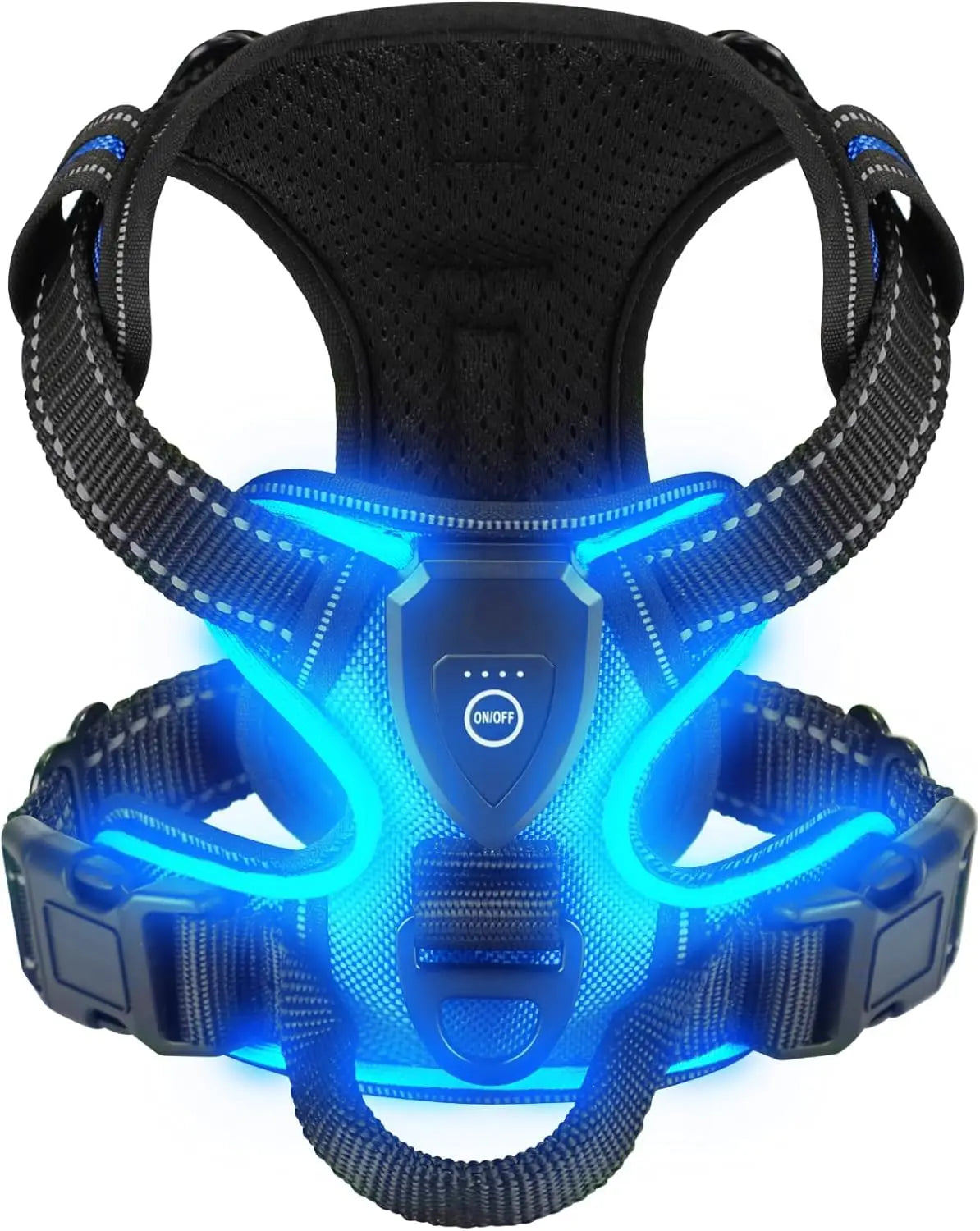 Pettorina LED luminosa per cani – Pettorina con modalità di luce a LED, essenziale per la sicurezza durante le passeggiate notturne, ricaricabile e con tre modalità di illuminazione.