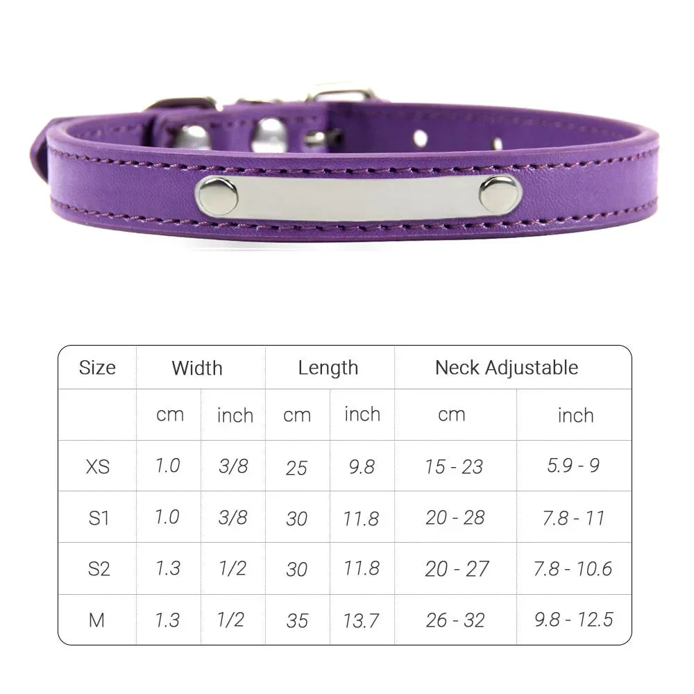 PU Leather Cat Collar Personalized Kitten Collar ID Name Engraving Pet Neck Starp For Cat Small Dog Puppy Accessories Necklace