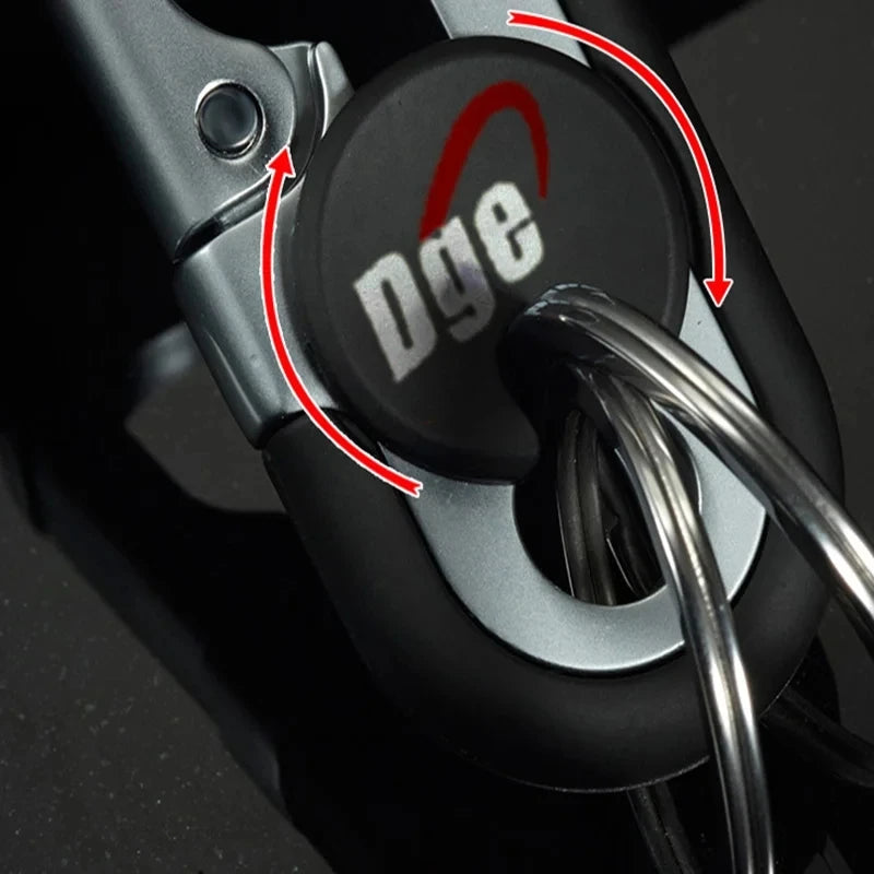 Solid Color Zinc Alloy Waist Hanging Lock Keychain Men's Business Car Keychain Double Ring Motorcycle Electric Car Key Chain