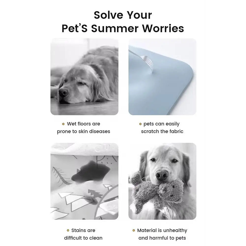 Summer Pet Cooling Mat Breathable Ice Blanket for Dogs Cats Pets Sleep Cold Bed Washable Ice Silk Pads Cushion Pet Accessories