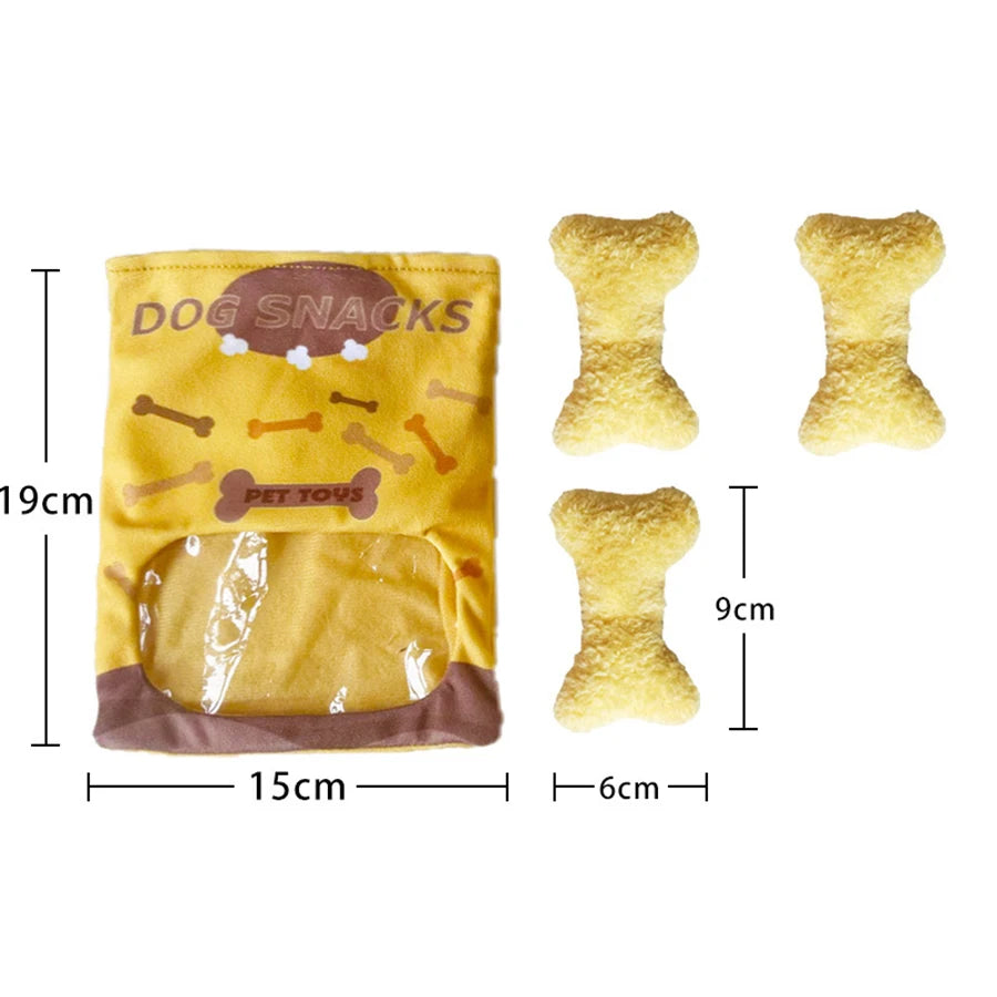 Pet Toys for Dogs Cats - Plush Squeaky Chew Teething Toys, Interactive Crinkle Noise Bite-Proof Puzzle Treat Hide Play Set