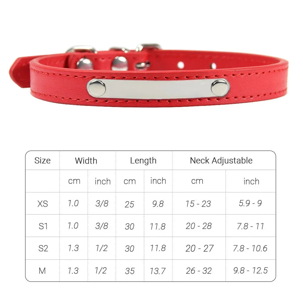 PU Leather Cat Collar Personalized Kitten Collar ID Name Engraving Pet Neck Starp For Cat Small Dog Puppy Accessories Necklace