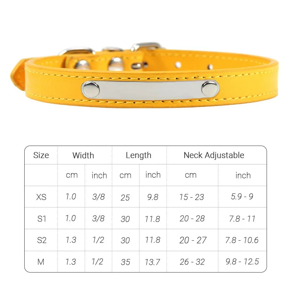PU Leather Cat Collar Personalized Kitten Collar ID Name Engraving Pet Neck Starp For Cat Small Dog Puppy Accessories Necklace