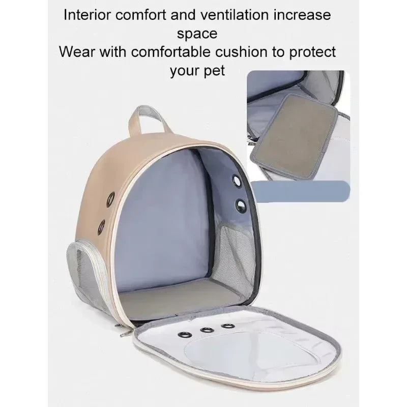 Trasportino 1Pcs Pet Carrier Backpack Outdoor PU Portable Travel Carrier Bag for Cat Small Dogs Transparent Breathable Carrying Shoulder Bag