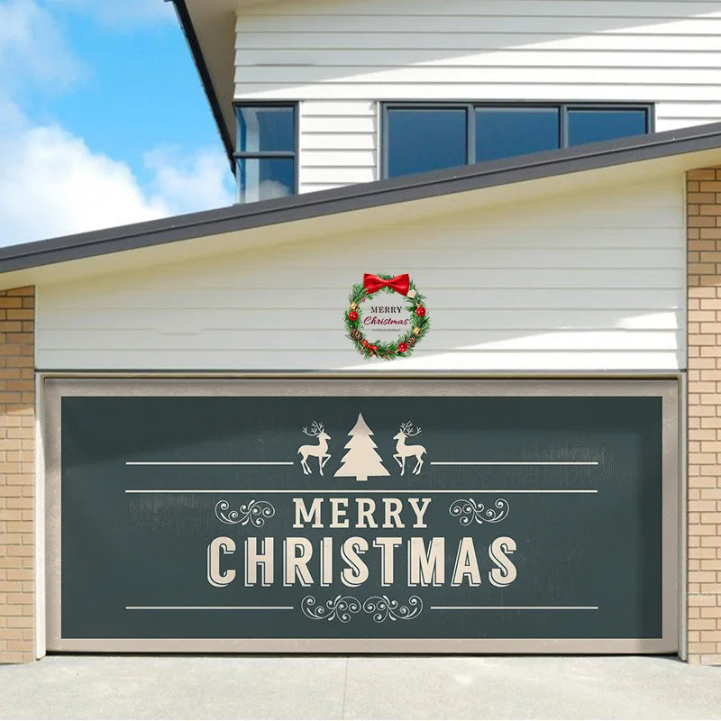 Umi Christmas Garage Door Cover Banner Large Christmas Background Hanging Garage Door Room Multi purpose Decor Christmas Poster