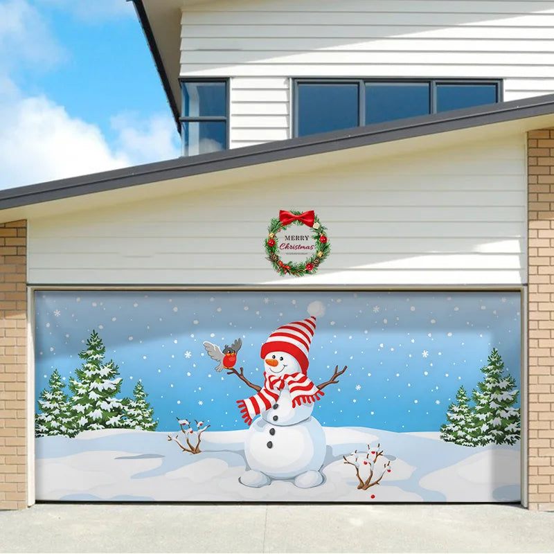 Umi Christmas Garage Door Cover Banner Large Christmas Background Hanging Garage Door Room Multi purpose Decor Christmas Poster