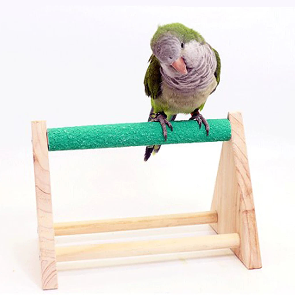 Posatoio Portable Lightweight Wood Parrots Perch Tabletop Bird Grinding Stand for Macaws Parrot Bird Perch Stand Bird Grinding Toy