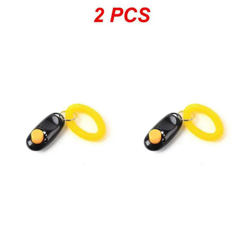 1~5PCS Pet Cat Dog Training Clicker Plastic New Dogs Click Trainer Aid Too Adjustable Wrist Strap Sound Key Chain Dog Whistl