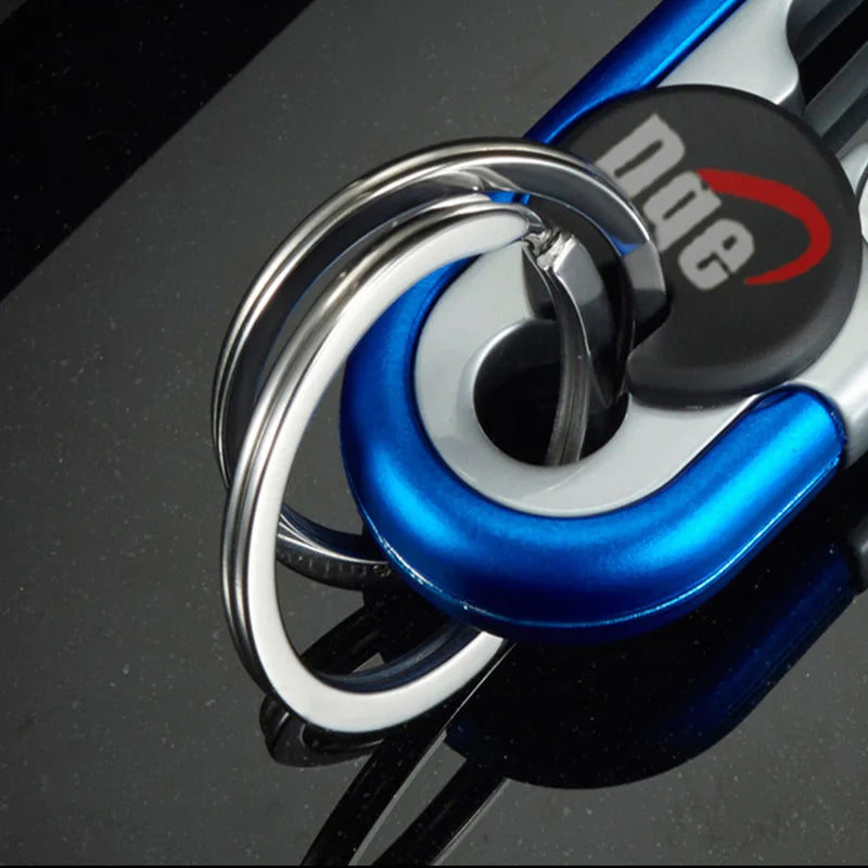 Solid Color Zinc Alloy Waist Hanging Lock Keychain Men's Business Car Keychain Double Ring Motorcycle Electric Car Key Chain